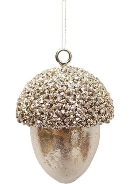 Yılbaşı Ağaç Süsü Meşe Palamudu Asılabilir Lüks Dekoratif Süs Şampanya 10 cm fiyatları