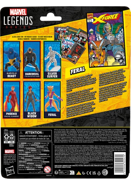 Legends Feral (X-Men Comics) Aksiyon Figürü, Çizgi Roman Aksesuarlı