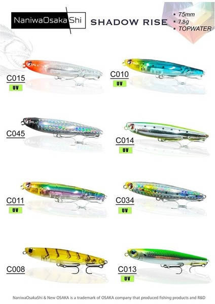 Shadow Rise Topwater 75 mm 7.8 gr Su Üstü Maket Balık