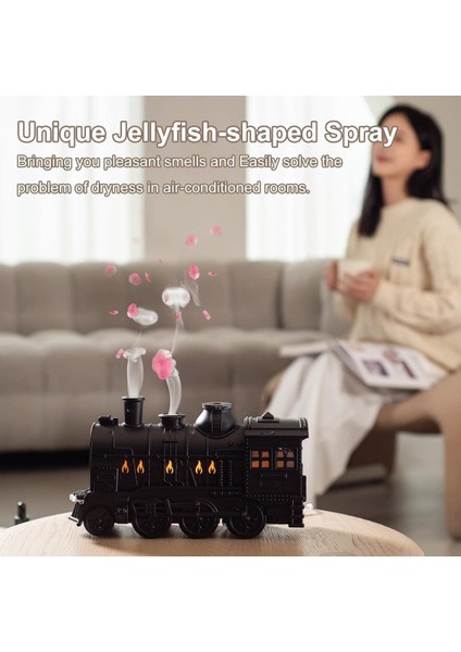 Uçucu Yağ Difüzörü, Uzaktan Kumandalı Aromaterapi Nemlendirici - Nostaljik Eski Tren Modeli fırsatları