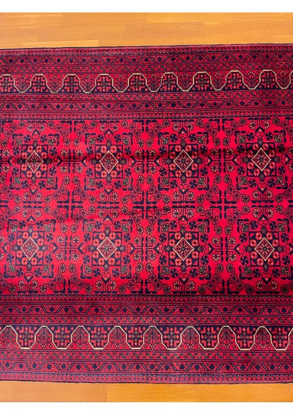 El Dokuma Afgan Halı Yıldız Desenli Bordo Renk 2 Metre Kare modelleri