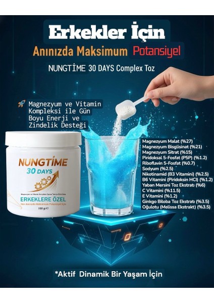 Nungtime Komplex Mineral,magnezyum,vitamin,kolajen Erkek Için 100 gr Takviye Edici Gıda indirimleri