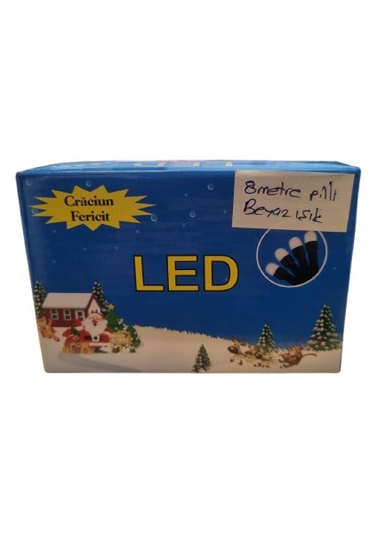 Yılbaşı LED Işık 8m Pirinç Mavi Işık Pilli modelleri