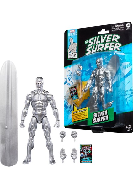 Legends Silver Surfer (Fantastic Four Comics) Aksiyon Figürü, Çizgi Roman Aksesuarlı