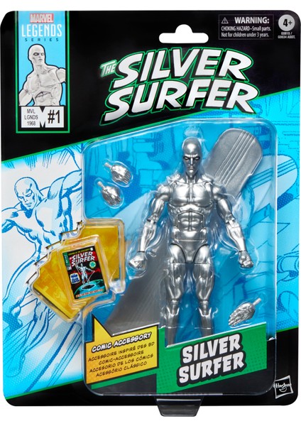 Legends Silver Surfer (Fantastic Four Comics) Aksiyon Figürü, Çizgi Roman Aksesuarlı