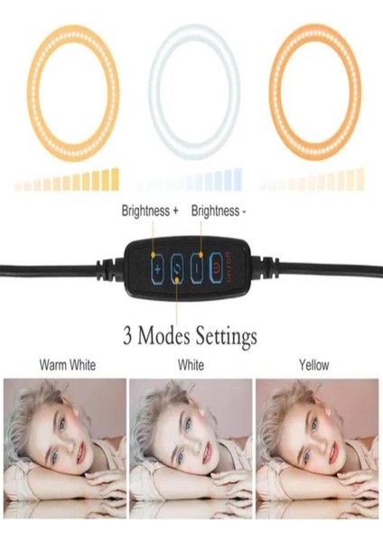 10 Inç LED Ring Light 26 cm Youtuber Makyaj Selfie Video Işığı 2.1m Tripodlu Telefon Tutucu fırsatları