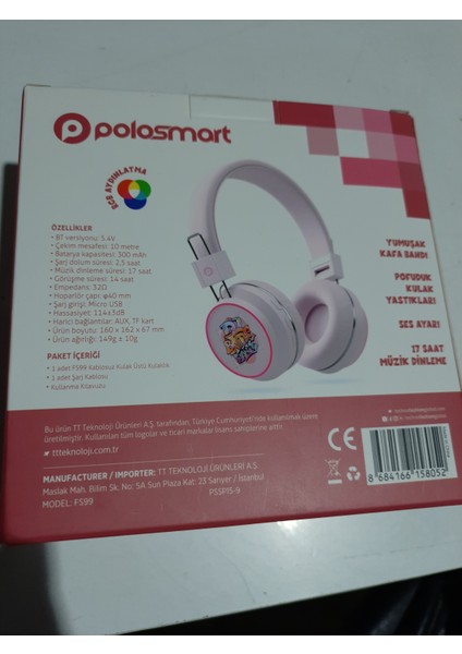 FS99 Bluetooth 5.4 17 Saat Müzik Aux/tf Kart Destekli Kablosuz Kulak Üstü Kulaklık Mavi