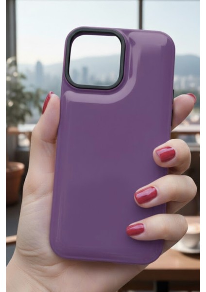 Iphone 12 Pro Max Uyumlu Kılıf Mor Renk Darbe Emici Yumuşak Silikon Kapak