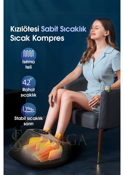 Hava Yastıklı - Kumandalı - 6d Ayak Masaj Makinesi - Yoğurma Sıcak Kompres Tam Sarılı Ayak Masajı fırsatları