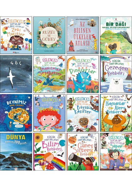/ Kuzey ve Güney + Bir Dağı Nasıl Oluşturursun? + Göç + Eğlenceli Sorular ilginç Cevaplar Zeki Mucitler Süper Bilginler Büyük Kaşifler İnanılmaz Seyahatler Vücudum Dinozorlar / 16lı