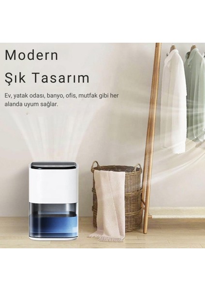 Led Işıklı Otomatik Banyo Mutfak Oda Dolap 2000ml Nem Alma Cihazı Mantar Rutubet Nem Önleyici