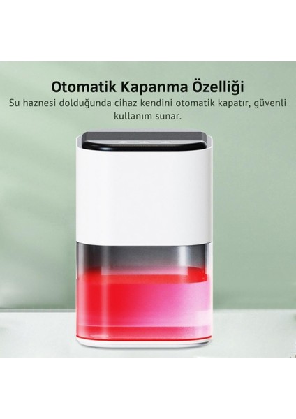 Led Işıklı Otomatik Banyo Mutfak Oda Dolap 2000ml Nem Alma Cihazı Mantar Rutubet Nem Önleyici