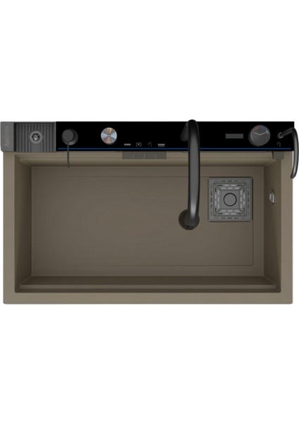 Victoria Granit Akıllı Eviye Seti Cappucino 75.5X47 cm