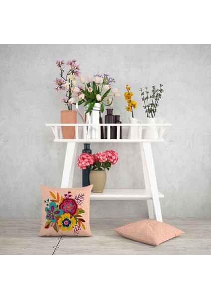 Tropikal Bitki Desenli Dijital Baskı Çift Taraf Desenli 2'li Kare Yastık Kırlent Kılıfı fiyatları