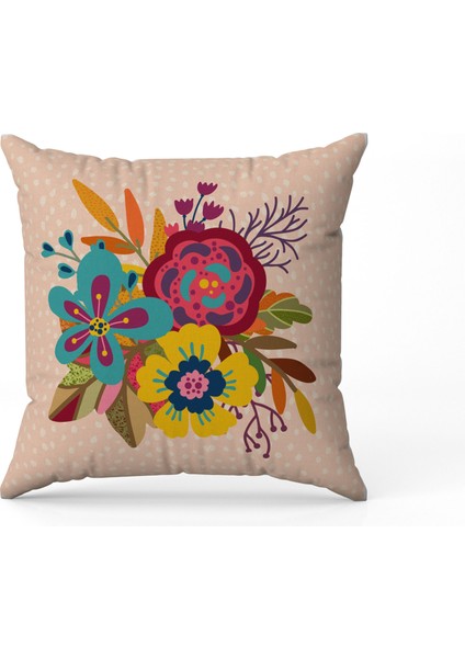 Tropikal Bitki Desenli Dijital Baskı Çift Taraf Desenli 2'li Kare Yastık Kırlent Kılıfı modelleri