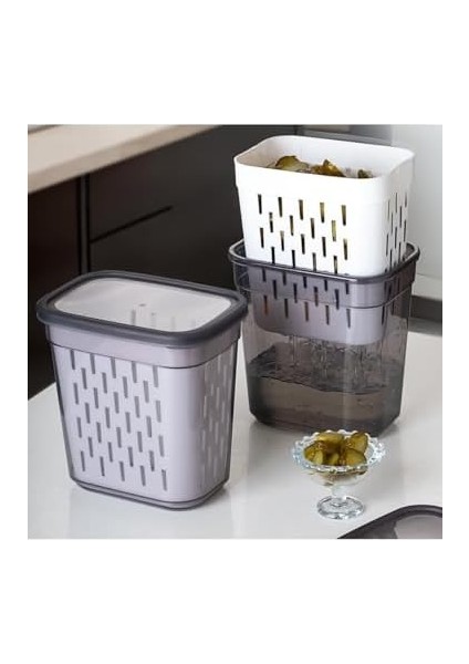 Süzgeçli Turşuluk, Zeytinlik, Dikdörtgen Çok Amaçlı Saklama Kabı 2 Litre fiyatları