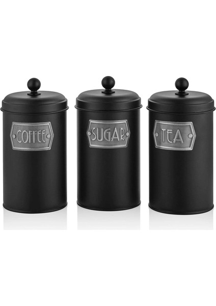 The Mia Çay Şeker Kahve Kavanozu 1,60 Lt Siyah