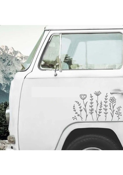 Kır Çiçekleri Sticker - Araba Oto Motosiklet Karavan Sticker -00304