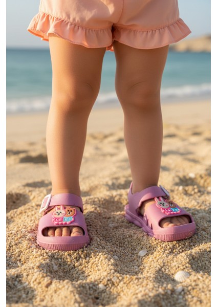 Uzero Çocuk Terlik Sandalet Kaydırmaz Tabanlı Hayvan Resimli Kreş Havuz Günlük Ayakkabı fiyatları