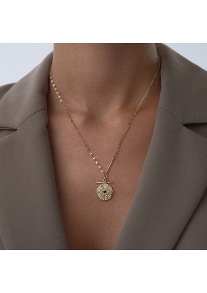 Işıltılı Siyah Göz Kolye