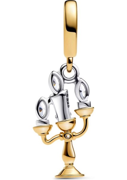 S925 Ayar Gold Renk Disney Güzel ve Çirkin Lumiere Sallantılı Charm fiyatları