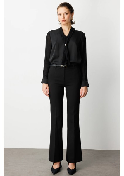 Beli Kemerli Ispanyol Paça Pantolon 1011-26K