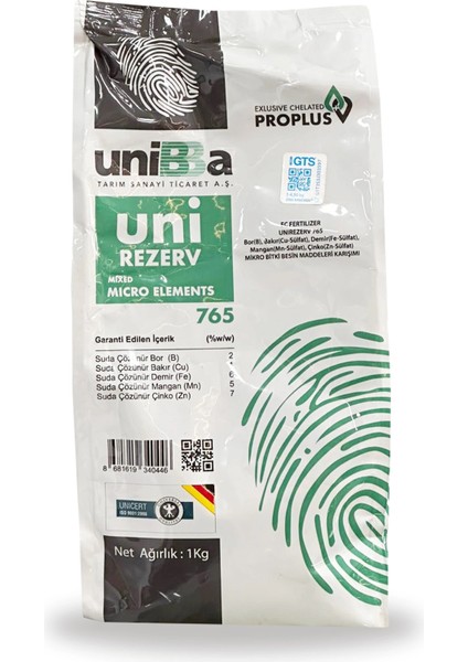 Unirezerv 765 Mikro Element Bitki Besin Gübresi 1kg