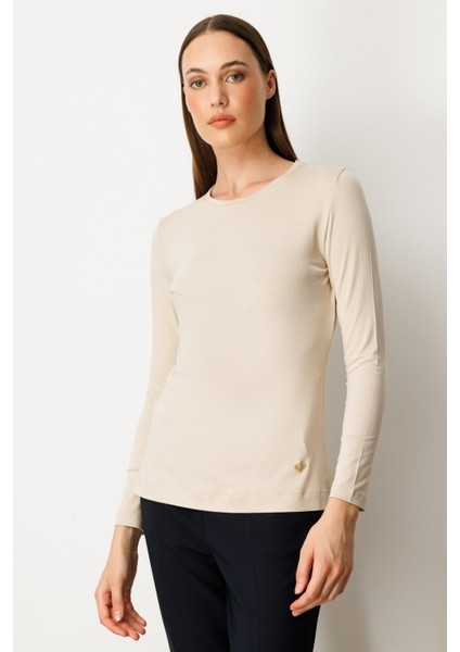 On Metal Aksesuarlı Sıfır Yaka Basic Bluz 61303 modelleri