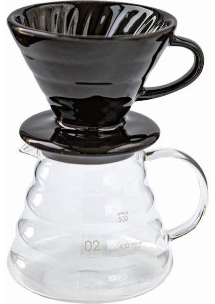 V60 Kahve Demleme Tanışma Seti Seramik Demleme Aparatı ve Cam Coffee Server 600 ml indirimleri