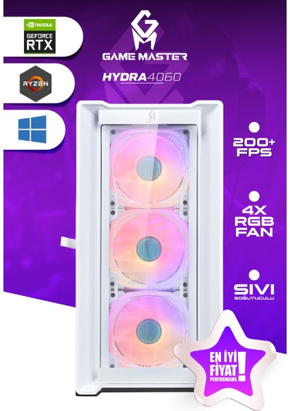 Hydra 4060 Ryzen 5 5600 Cpu 32GB 3200MHZ Ram 1tb Nvme M.2 SSD RTX4060 Sıvı Soğutuculu Gaming Pc fiyatları