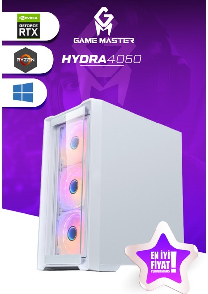 Hydra 4060 Ryzen 5 5600 Cpu 32GB 3200MHZ Ram 1tb Nvme M.2 SSD RTX4060 Sıvı Soğutuculu Gaming Pc modelleri