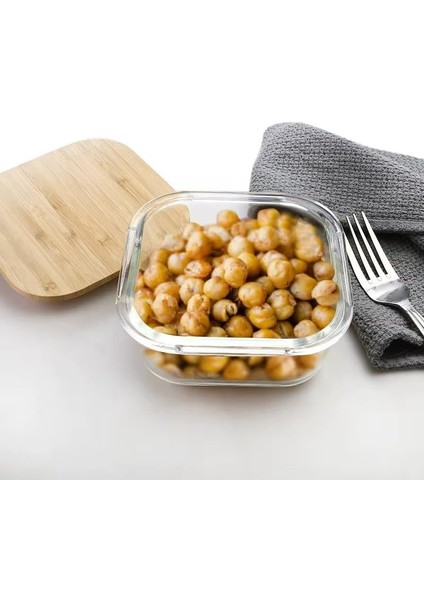 Bambu Kapaklı Vakumlu Cam Saklama Kabı Seti - Yuvarlak, Kare ve Dikdörtgen Gıda Saklama Kabı - Hava Geçirmez Kahvaltılık ve Mutfak Düzeni Için Cam Doğal Ahşap Kapaklı (Kare, 525 Ml) fiyatları