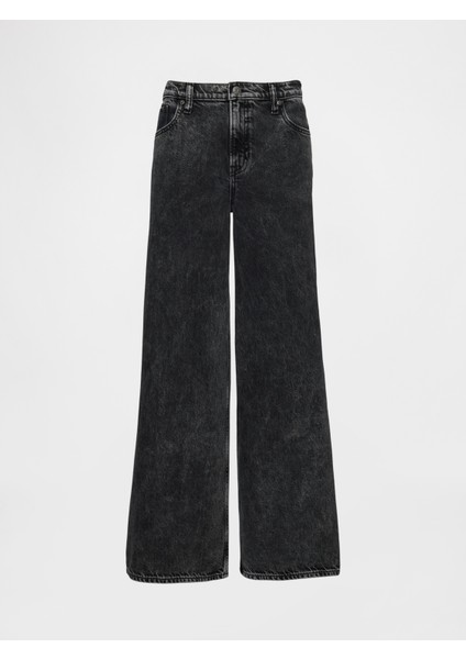 Kadın Siyah Mid Rise Ultrasoft Baggy Jean Pantolon modelleri