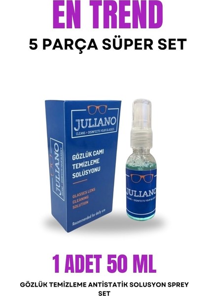 5 Parça: 250ML TV-Telefon Sprey+Deri Kılıf+30ML Gözlük Sprey+Sporcu İpi+ Mic. Gözlük Bez