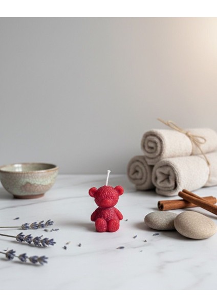 Ayıcık Desenlı Mum