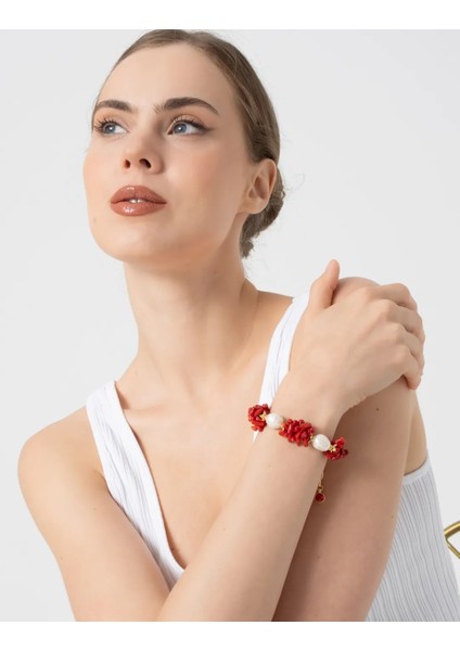 Mercan ve İncili Bileklik