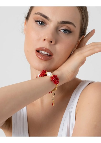 Mercan ve İncili Bileklik