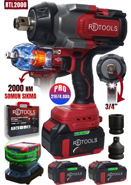 RTL2000 Bordo 2000 Nm Torklu Somun Sıkma Makinesi