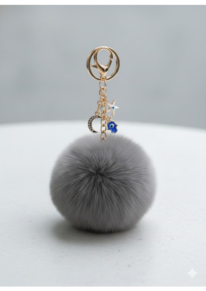 Peluş Pofuduk Ponpon Puf Füme Tüylü Üçlü Charm Ev Ofis Araba Telefon Cüzdan Çanta Anahtarlık modelleri