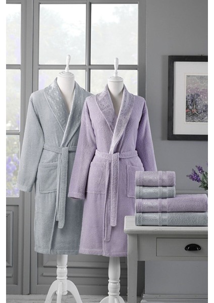 Dory Aile Bornoz Seti Lila-Gri