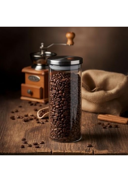 1000ML Vakumlu Metal Kapaklı Borosilikat Cam Kavanoz (8.5CM*20CM) 1 Adet fiyatları