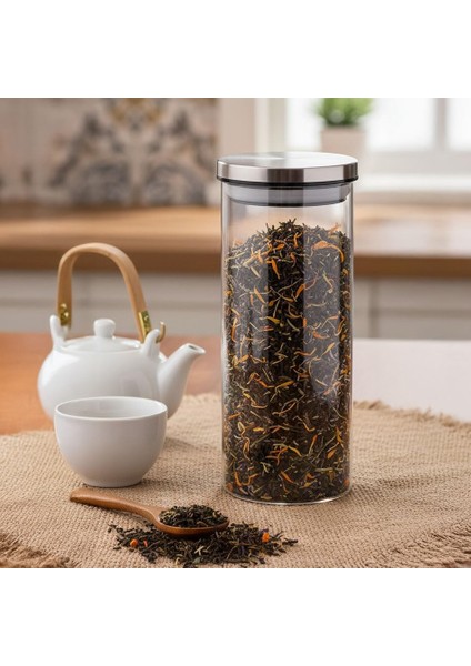 1000ML Vakumlu Metal Kapaklı Borosilikat Cam Kavanoz (8.5CM*20CM) 1 Adet modelleri