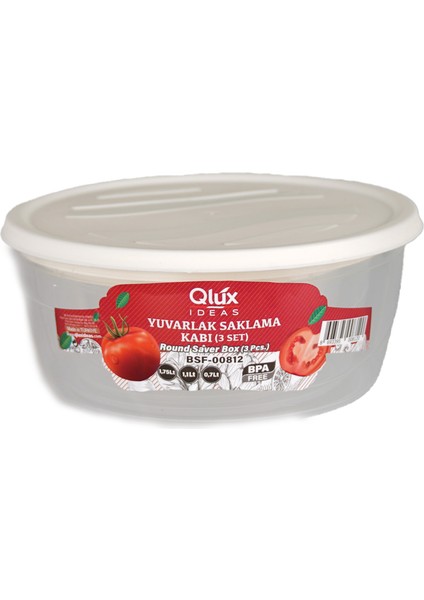 3 Lü Saklama Kabı Seti Qlux Ideas Yuvarlak Saklama Kabı Bpa Içermez Erzak Kabı fiyatları