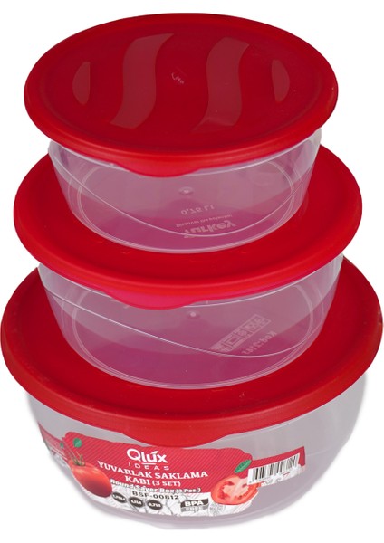 3 Lü Saklama Kabı Seti Qlux Ideas Yuvarlak Saklama Kabı Bpa Içermez Erzak Kabı fiyatları