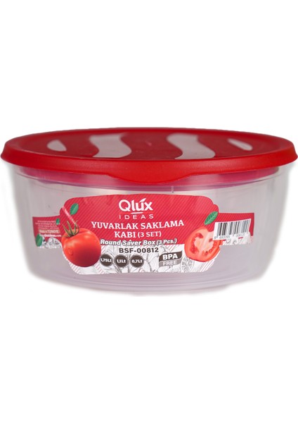 3 Lü Saklama Kabı Seti Qlux Ideas Yuvarlak Saklama Kabı Bpa Içermez Erzak Kabı modelleri