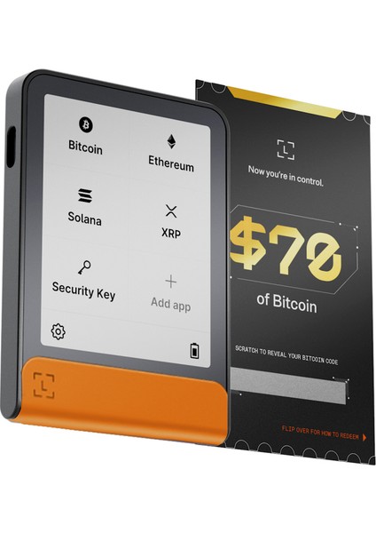 Flex Turuncu Kripto Donanım Cüzdanı + Kurtarma Anahtarı