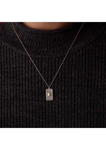 Vintage Plaka Güneş Kolye