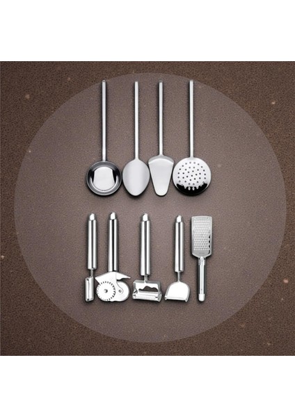 Mutfak Için Çok Amaçlı Kepçe Kevgir Seti, Tamamlayıcı Bütünleştirici Çatal Kaşık Çelik Set modelleri