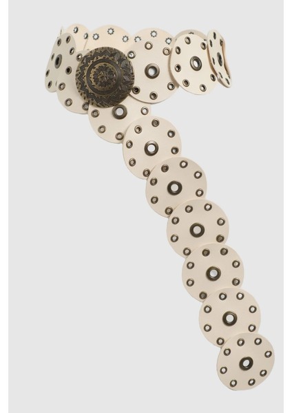 Boho Tarz Yuvarlak Halkalı Deri Kadın Kemer, Vintage Etnik Tasarım modelleri