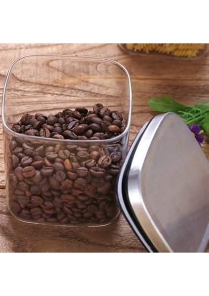 450ML Sızdırmaz Vakumlu Metal Kapaklı Borosilikat Cam Kavanoz - Hava Geçirmez & Dayanıklı Gıda Saklama Kabı (10CM x 10CM)